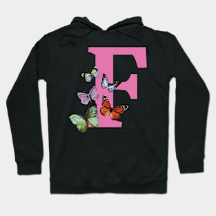 Copy of Letter pink F with colorful butterflies Hoodie